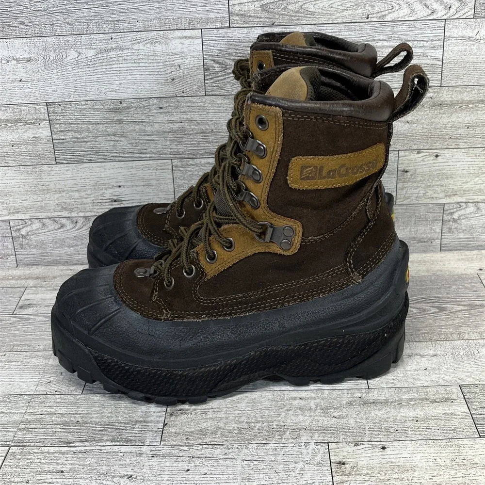 LaCrosse Black/Brown‎ Waterproof Winter Snow Boot 29600 Women Size 6